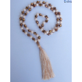 Long Tassel Necklace With Large Crystal