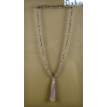 Long Tassel Necklace With Large Crystal