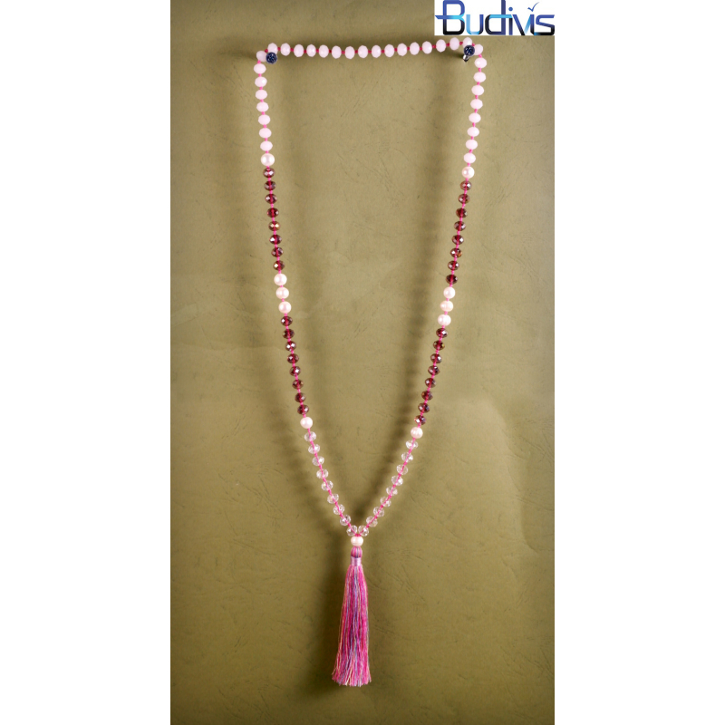 Long Tassel Necklace Large Crystal Pearls