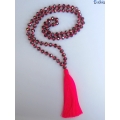 Long Tassel Necklace With Large Crystal