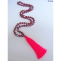 Long Tassel Necklace With Large Crystal