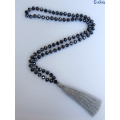 Long Tassel Necklace With Large Crystal