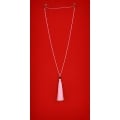 Long Beaded Crystal Tassel Necklace