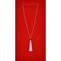 Long Beaded Crystal Tassel Necklace