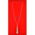 Long Beaded Crystal Tassel Necklace