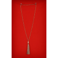 Long Beaded Crystal Tassel Necklace