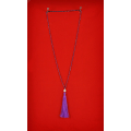 Long Beaded Crystal Tassel Necklace