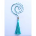 Long Beaded Crystal Tassel Necklace Buddha Statue