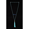 Long Beaded Crystal Tassel Necklace Buddha Statue