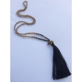 Long Beaded Crystal Tassel Necklace Elephant