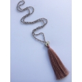 Long Beaded Crystal Tassel Necklace Elephant