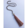 Long Beaded Crystal Tassel Necklace Elephant