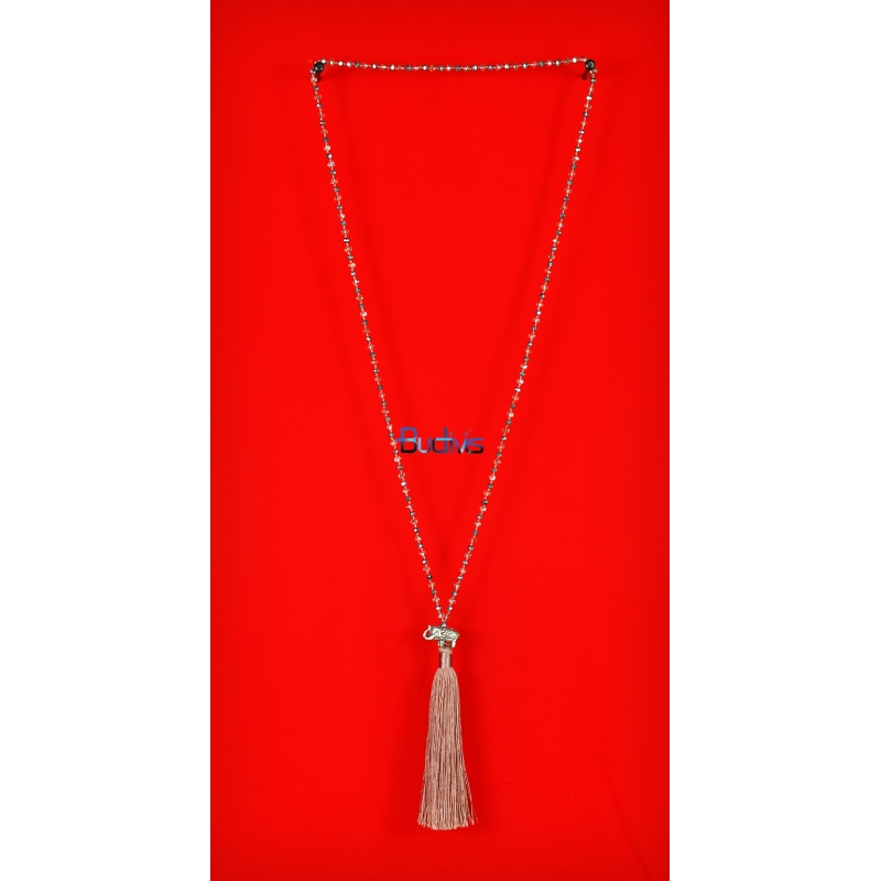 Long Beaded Crystal Tassel Necklace Elephant