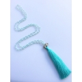 Long Beaded Crystal Tassel Necklace Elephant