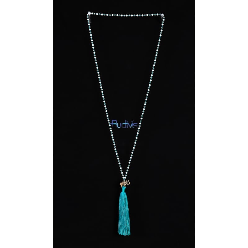 Long Beaded Crystal Tassel Necklace Elephant