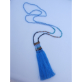 Long Beaded Crystal Multi-Fringed Necklace