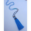 Long Beaded Crystal Multi-Fringed Necklace