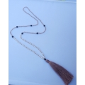 Long Crystal Tassel Necklaces Mini Pearl