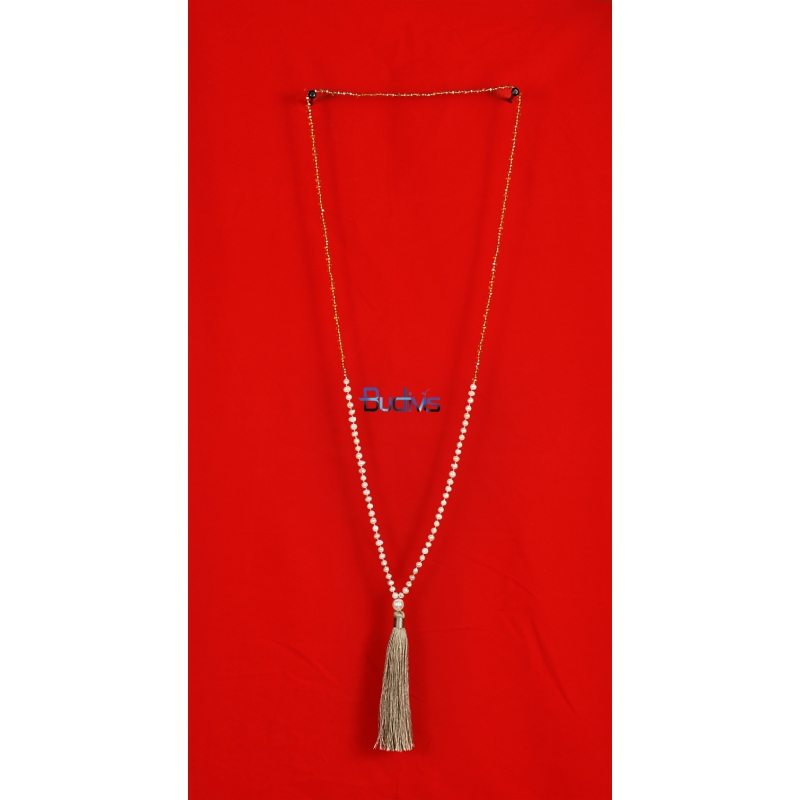 Long Crystal Tassel Necklaces Mini Pearl