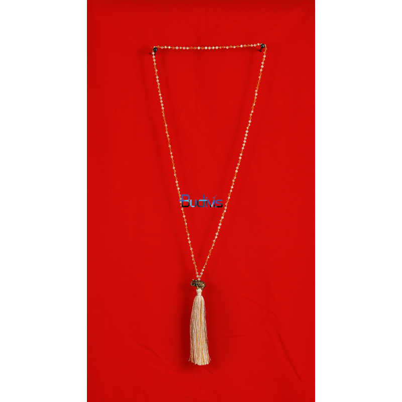 Long Beaded Crystal Tassel Necklace Elephant