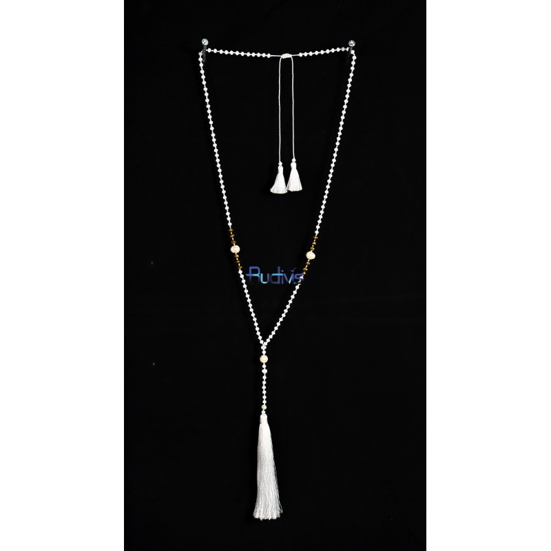 Long Crystal Tassel Necklace Pearl