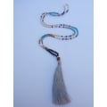 Long Beaded Crystal Tassel Necklace