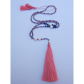 Long Crystal Tassel Necklace Pearl