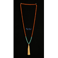 Long Beaded Tassel Necklace Bodhi Seeds