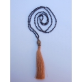 Long Beaded Crystal Tassel Necklace Buddha Statue