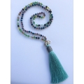 Long Beaded Crystal Tassel Necklace Elephant