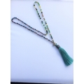 Long Beaded Crystal Tassel Necklace Elephant