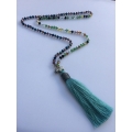 Long Beaded Crystal Tassel Necklace Elephant