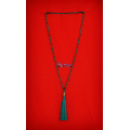 Long Beaded Crystal Tassel Necklace Buddha Statue