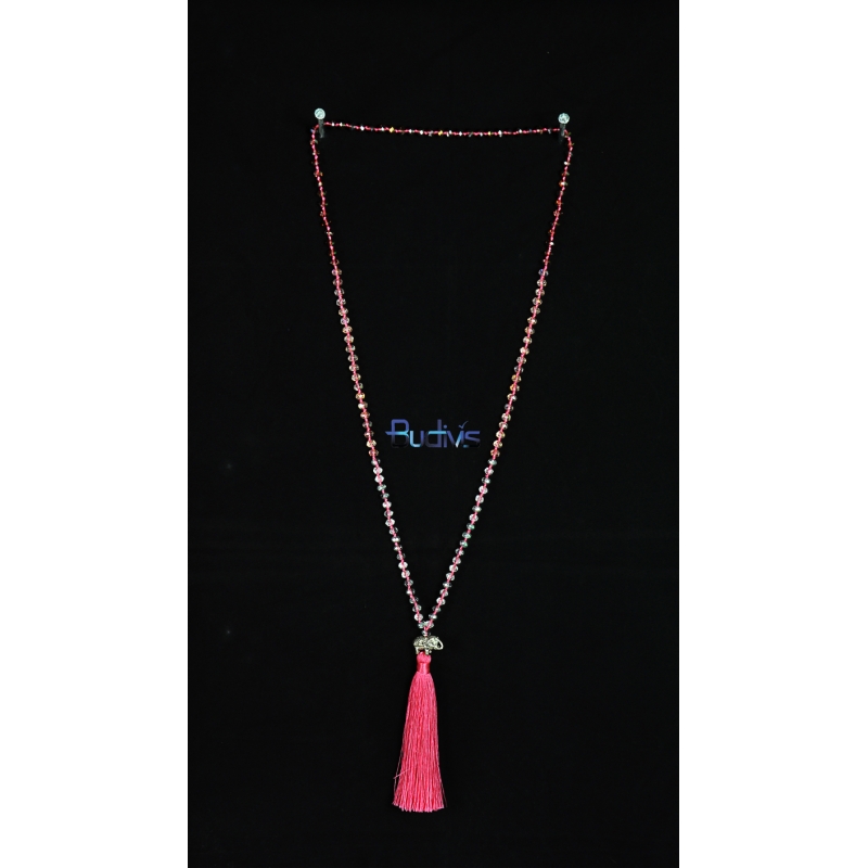 Long Large Crystal Tassel Necklace Elephant