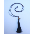 Long Beaded Crystal Tassel Necklace Elephant