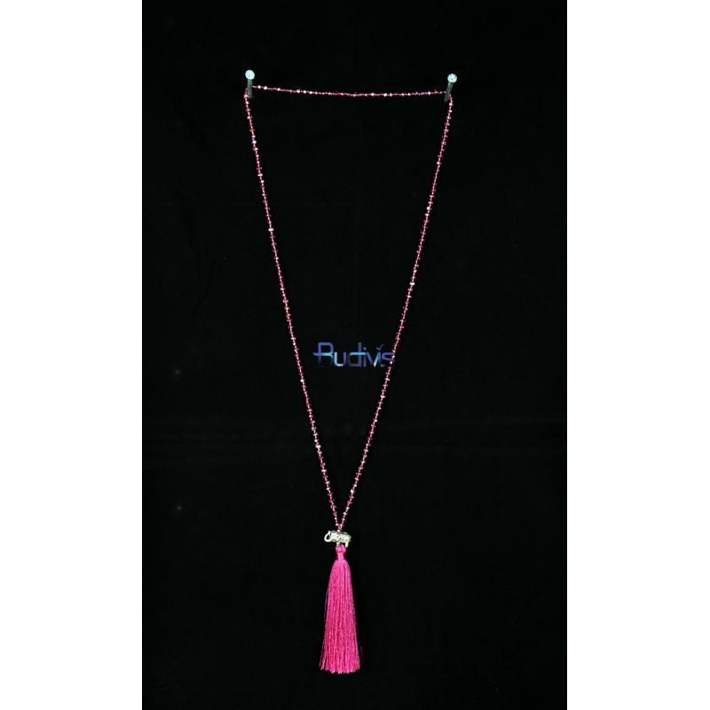 Long Beaded Crystal Tassel Necklace Elephant