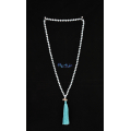 Long Large Crystal Tassel Necklace