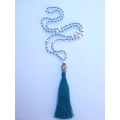 Long Large Crystal Tassel Necklace Pearl