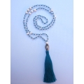 Long Large Crystal Tassel Necklace Pearl