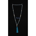 Long Large Crystal Tassel Necklace Pearl