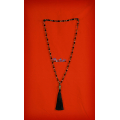 Long Large Crystal Tassel Necklace