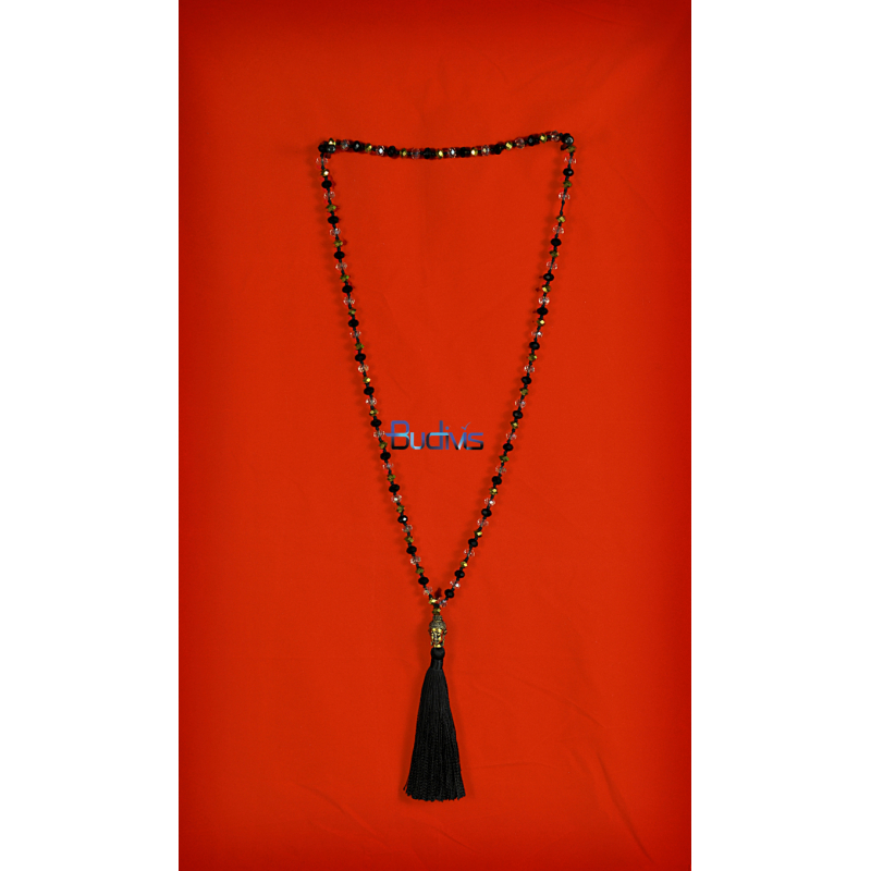 Long Large Crystal Tassel Necklace