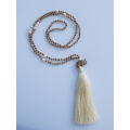 Long Large Crystal Tassel Necklace Pearl