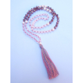 Long Large Crystal Tassel Necklace Pearl