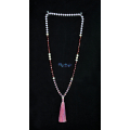 Long Large Crystal Tassel Necklace Pearl