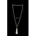 Long Large Crystal Tassel Necklace