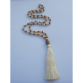 Long Large Crystal Tassel Necklace