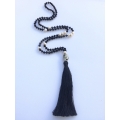 Long Large Crystal Tassel Necklace Pearl