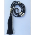 Long Large Crystal Tassel Necklace Pearl