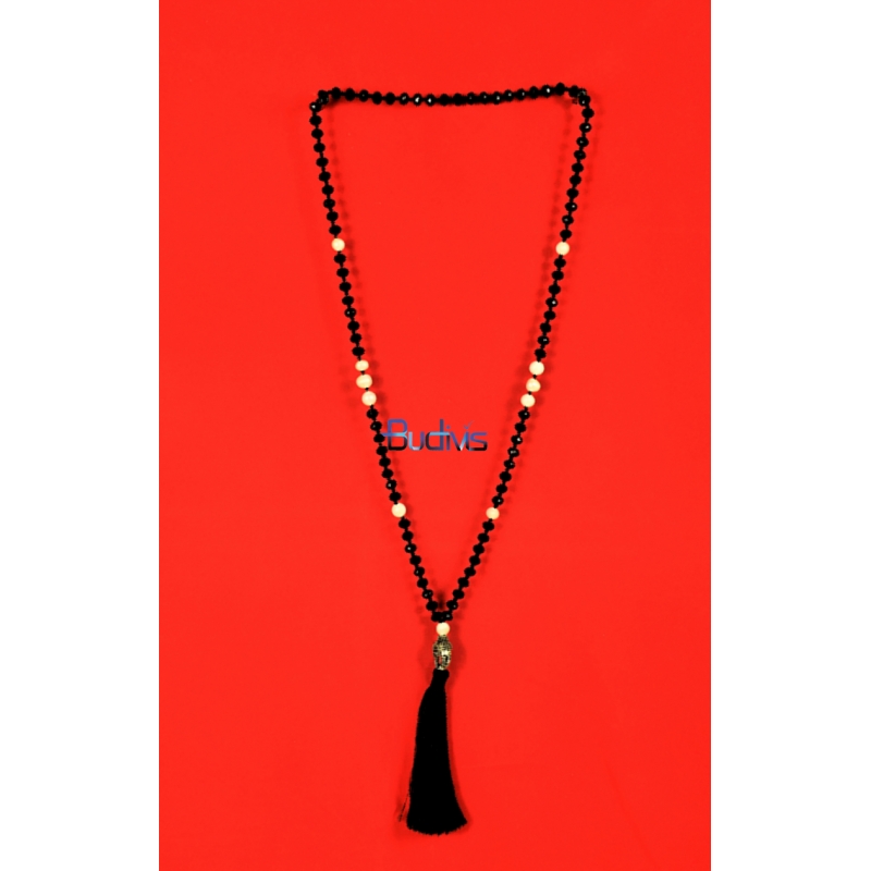 Long Large Crystal Tassel Necklace Pearl